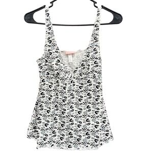 Steve Floral Tank Top - Black &‎ Gray Sleeveless Top - Size M Summer Stylish